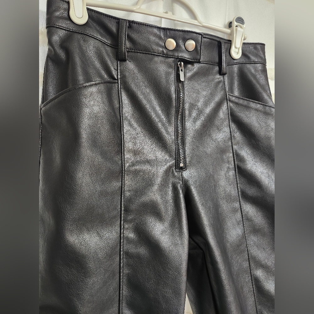 New Black Faux Leather Pants. - Picture 2 of 16